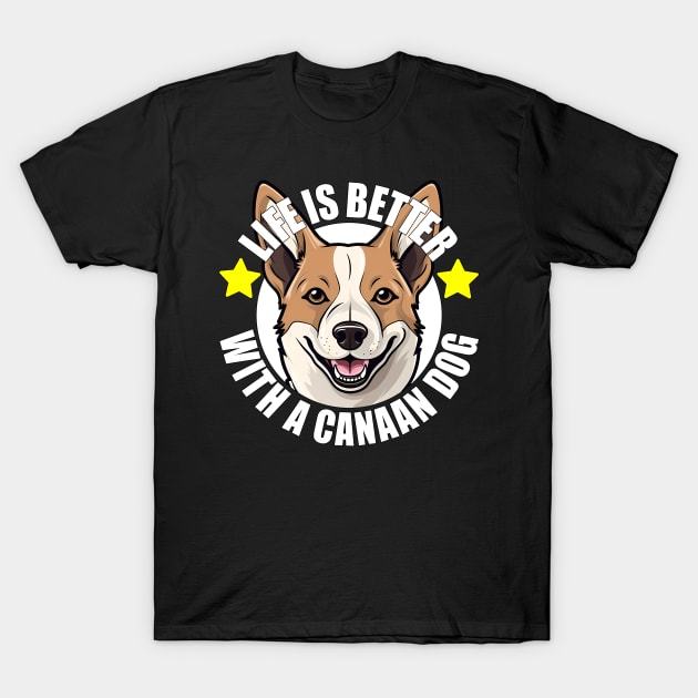 Canaan Dog Life is Better With A Happy Puppy T-Shirt by Sports Stars ⭐⭐⭐⭐⭐